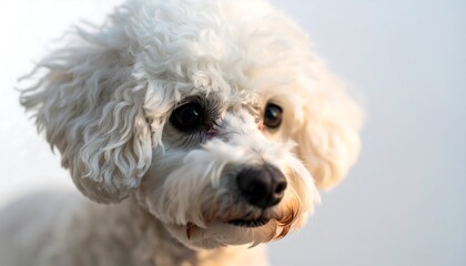 Close-up of a fluffy white dog
