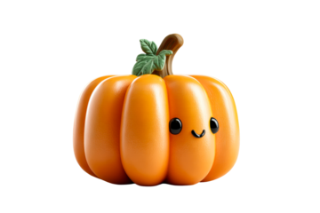 Cute cartoon pumpkin character with smiling face