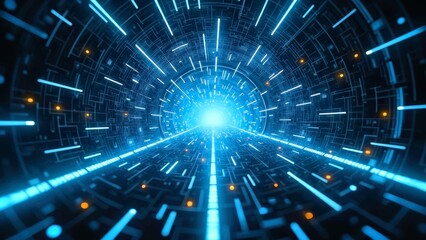 Radiant pattern of blue technology light effect