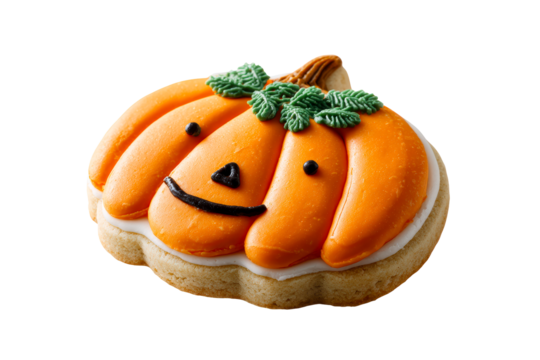 Fun pumpkin cookie ready for festive celebrations