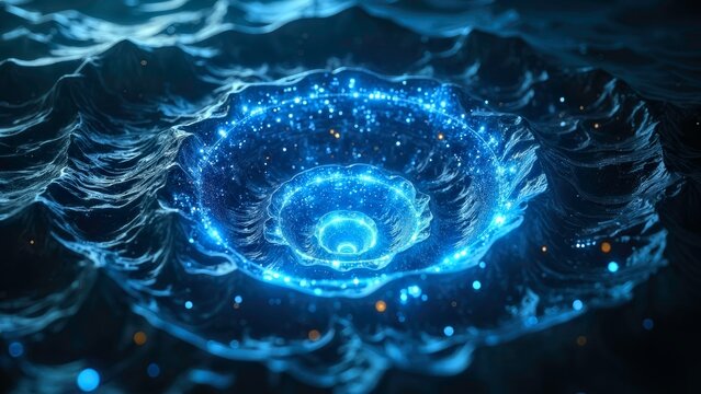 Circular pattern with blue technology light effect