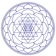 Indian spiritual sign Shree Yantra vector