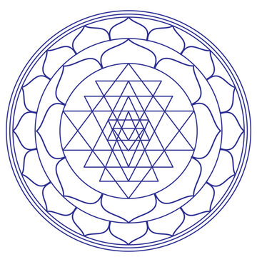 Indian spiritual sign Shree Yantra vector