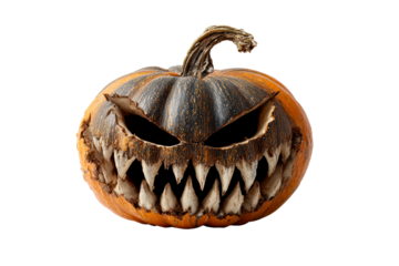 Spooky pumpkin with a grinning face