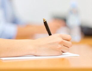 Female hand holding a pen