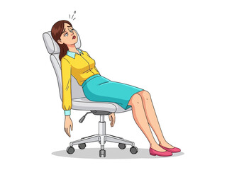 Obraz premium Burnout Blues: A frustrated individual slumps into a chair, capturing the heavy burden of overwork, stress, and weariness.