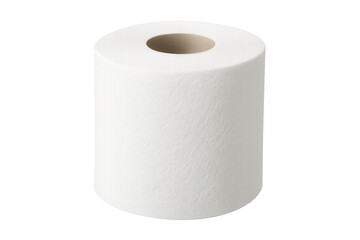 White toilet paper roll positioned vertically, representing basic personal hygiene necessity