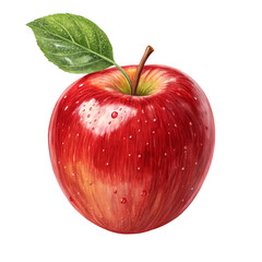 Watercolor Red Apple Illustration, Isolated on Transparent Background, Fruit, Nature, Food, Apple, Illustration, Watercolor