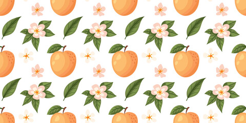 Peach pattern with delicate flowers and soft pastel colors