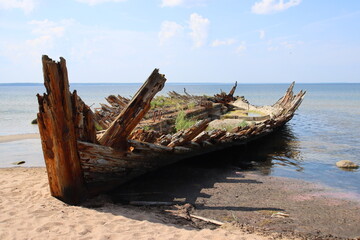 old boat on the beach
