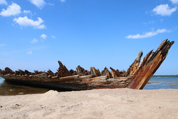 old boat on the beach