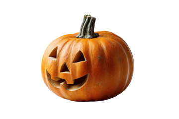 Happy pumpkin with carved Halloween face