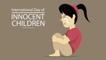 Crying Child Illustration for Awareness Against Violence and Aggression