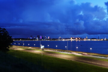 storm clouds over the river