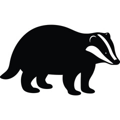 Badger Silhouette Black Vector Wildlife Animal Outline Clipart
