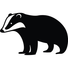 Obraz premium Badger Silhouette Black Vector Wildlife Animal Outline Clipart