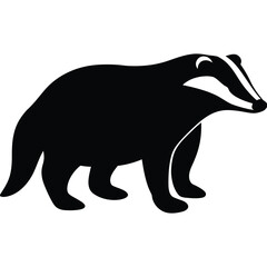 Badger Silhouette Black Vector Wildlife Animal Outline Clipart