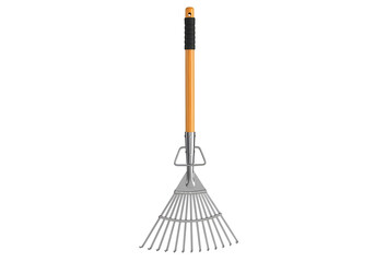 Professional Garden Rake with a Wooden Handle and Metal Tine for Lawn Maintenance and Leaf