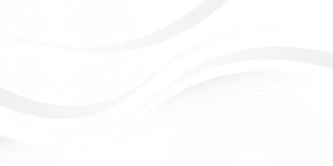 White geometric abstract background overlap layer on bright space with lines effect decoration. Modern graphic design element circles style concept for banner.