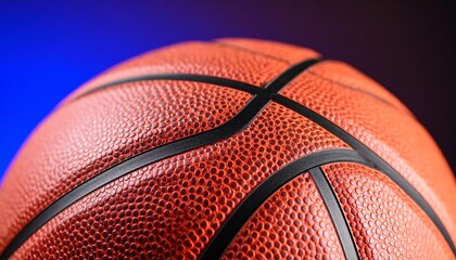 An orange basketball on a textured black background