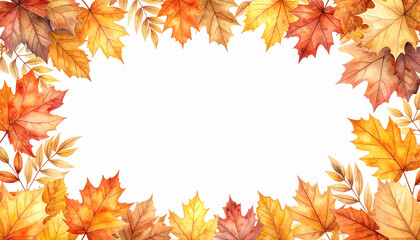 Autumn maple leaf frame illustration image