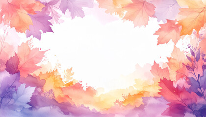 Autumn maple leaf frame illustration image