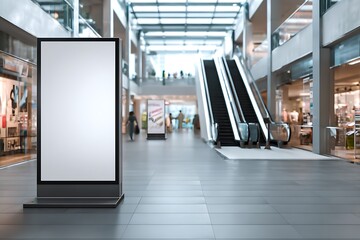 Retail mall ad billboard mockup for digital promotions  

