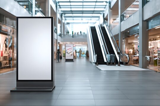 Retail mall ad billboard mockup for digital promotions  
