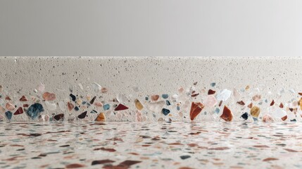 Fototapeta premium Colorful terrazzo countertop detail, interior design, close-up