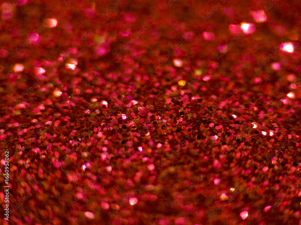Aufkleber red glitter macro texture background with sparkling bokeh effect