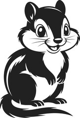 Obraz premium Chipmunk, cheerful rodent, playful squirrel character, cartoon-style animal illustration, perfect for t-shirt prints, logos, and children's decor