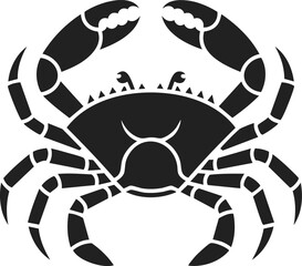 Fototapeta premium Crab, marine crustacean, shellfish, aquatic creature with claws, ocean fauna perfect for tattoos and vintage designs