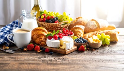 Assorted breakfast and cheese selection