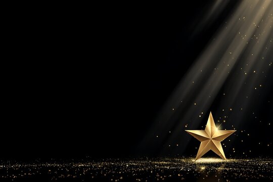 Excellence in star award with prestigious spotlight background
