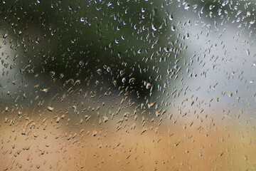 Water droplets on window