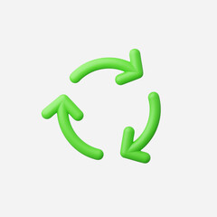 3d Realistic Recycle arrow vector illustration