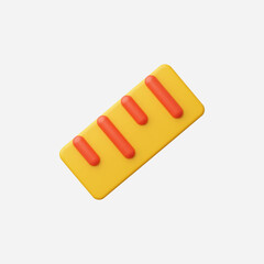 3d Realistic Ruler icon vector Illustration