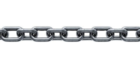 Horizontal Straight Chain Isolated on Transparent Background