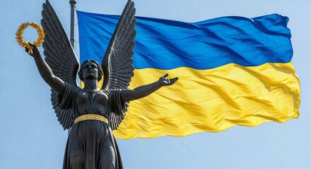 Ukrainian Independence Monument Flag Kyiv National Symbol Pride