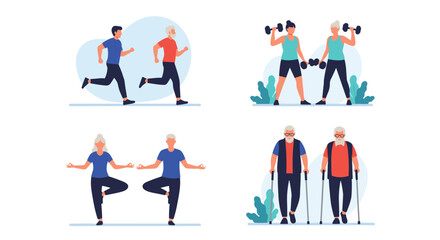 Diverse group exercising and staying healthy, showcasing fitness, wellness, and active lifestyle