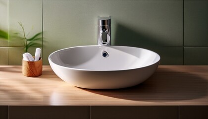 Fototapeta premium close up of a bathroom sink