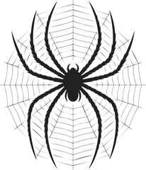 Obraz premium Spider web, black widow design, intricate web drawing, arachnid art, vintage engraving style illustration with detailed patterns