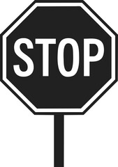 Obraz premium Stop sign, octagonal traffic marker, roadway signal, safety indicator for drivers, halt instruction