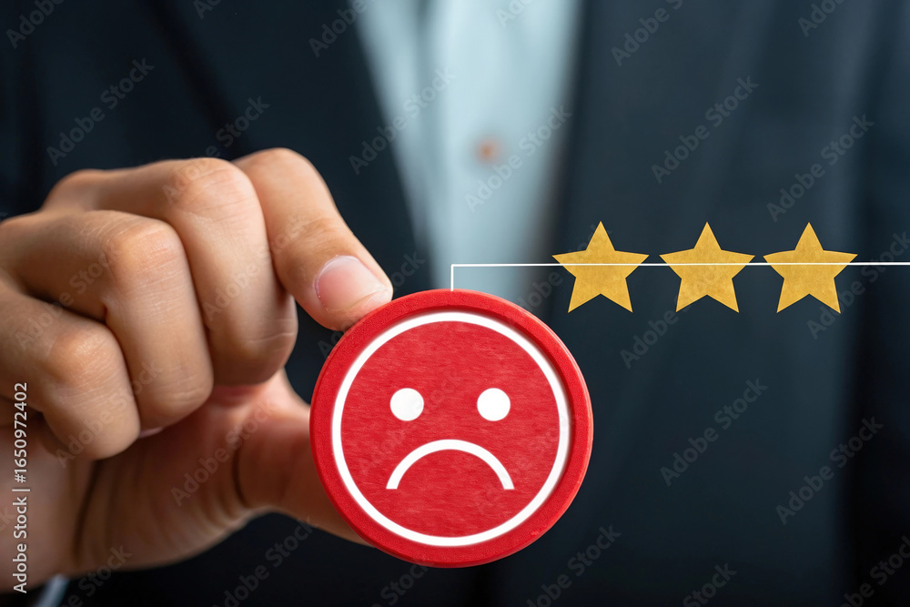 Poster addressing low feedback a business professional's guide to understanding customer satisfaction and i