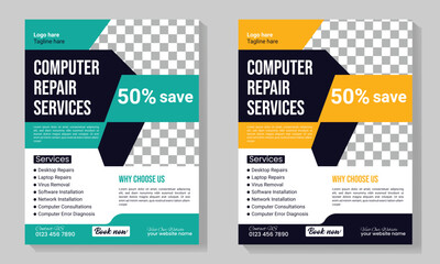 computer repair Service flyer Template