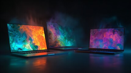 Laptop on Fire with Flames and Smoke Representing Overheating or Hardware Failure