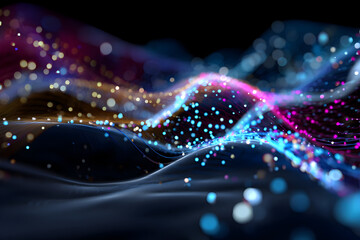 Futuristic Abstract Technology Concept With Flowing Waves of Light and Color Showcasing Advanced Science, Network Innovation, and Intelligent Design