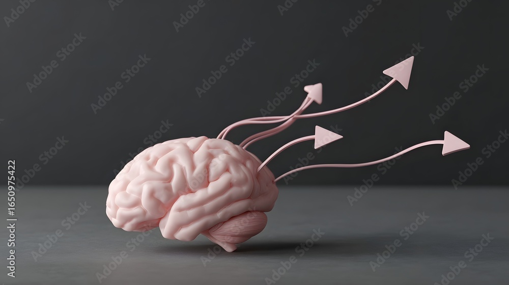 Poster conceptual model of the brain and its interconnected pathways