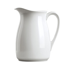 Elegant Pitcher: A pristine white pitcher, exuding simple elegance with its clean lines and graceful form, ready to add a touch of sophistication to any table setting.