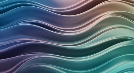 Obraz premium Abstract waves in cool-toned hues create a fluid and dynamic atmosphere, conveying movement and serenity.